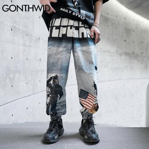 Мужские свободные брюки GONTHWID China At AliExpress