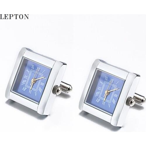 Hot Sale Real Battery Digital Watch Cufflinks For Men Lepton Clock Cufflinks Watch Cuff links for Mens Jewelry Relojes gemelos