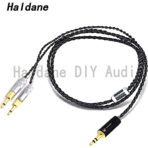 Haldane HIFI 2.5/3.5/4.4mm Balanced Silver Plated Headphone Upgrade Cable for HD700 HD 700 M1060 M1060c Headphones Black Soft