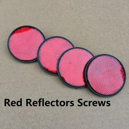 Pack of 4 Screws Round Red Reflectors Camper Trailer Motorcycle RV Caravan Auto Trucks Side Mark Rear/Tail/Signal Accessories