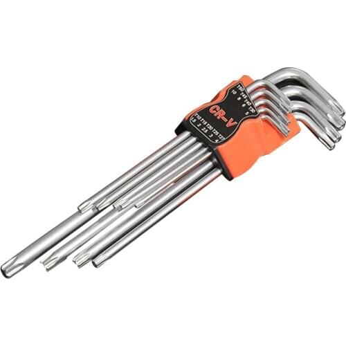 9 Pcs Plum Star Hex Key Wrench Sets Torx L Shape Repair Tool Screwdriver Tool Set CR-V Steel Torque Spanner