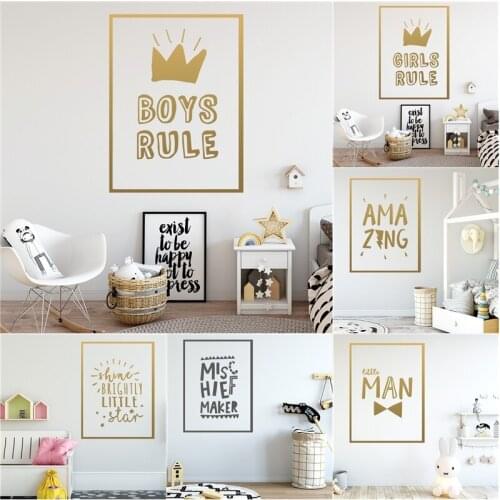Nordic Style Nursery Quote Rule Vinyl Wall Decals Stickers House Decoration For Kids Girls Room Bedroom Decor Wall-sticker