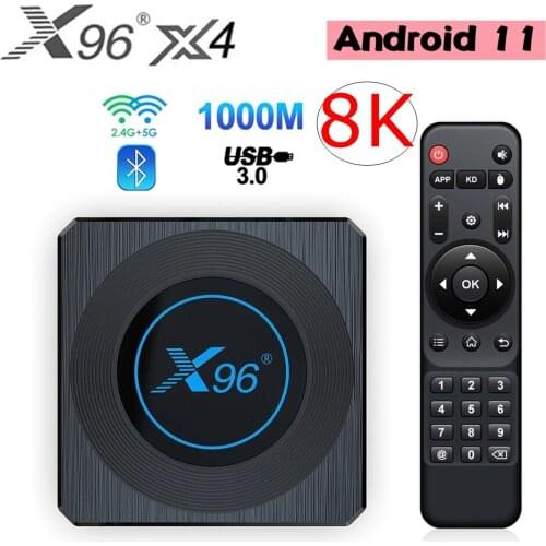 20PCS X96 X4 Amlogic S905X4 Android 11 TV Box Smart RGB Light 4G 32G 64G Dual Wifi Youtube AV1 Media Player TVBOX 8K Set top box