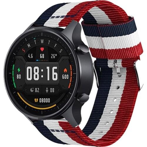 For Xiaomi Color Watch Mi Smart Watch Color Nylon Sport Strap Replacement Watchband Wrist Bracelet 22mm Watch Band