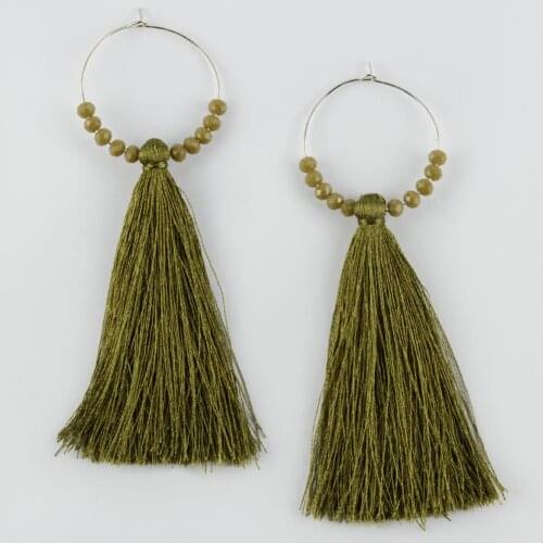 Crystal Cubic Zirconia Ring Tassel Earrings
