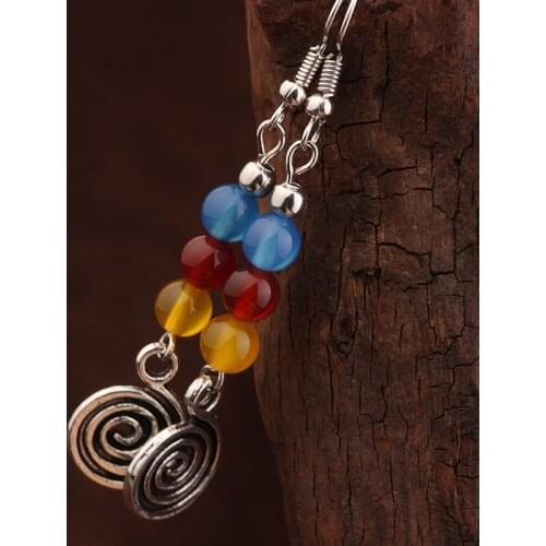 Vintage volution earrings jewelry ethnic earrings ,New Summer fashion colored nature stones dangle earrings for women