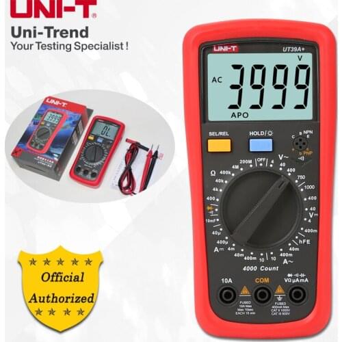 UNI-T UT39A+/UT39C+ Auto range Modern Digital Multimeter; Resistance/Capacitance/NCV/Frequency/hFE/Temperature Test