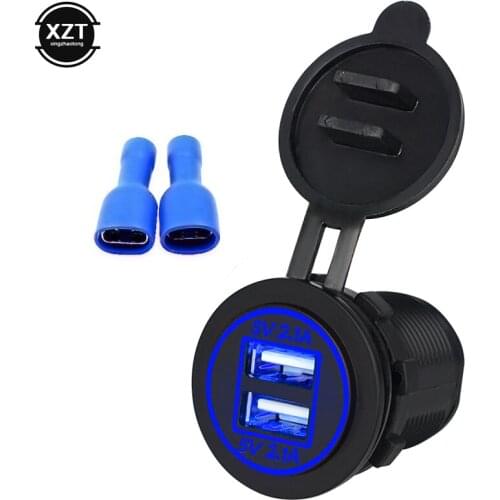 Universal Cigarette Lighter Car Charger USB Vehicle DC12V-32V Waterproof Dual USB Charger 2 Ports Power Socket 5V 2.1A/2.1A