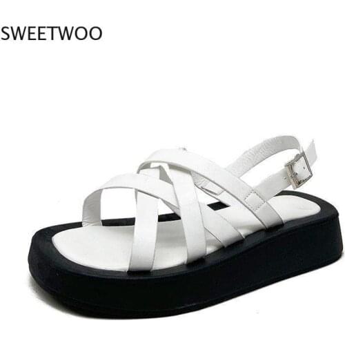 Women Summer Sandals Slip On Soft Handmade Casual Female Shoes Punk All-Match Cool Breathable Back Strap Flats