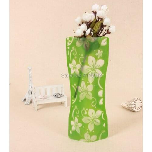 300pcs Plastic PVC Foldable Unbreakable Flower Vase Folding Flower Bottle Bag Home Office Decorative Product