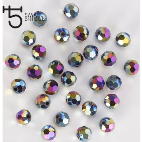 4 6 8mm Austria Round Crystal Glass Beads Diy Crafts Jewelry Accessories Multicolor Faceted Spacer Beads Wholesale Z111