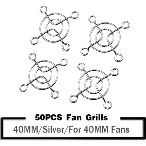 50 Pieces 40mm 4cm 40x40mm Fan Grills Silvery Metal Wire Finger Protector Guard PC DC Fan Grill