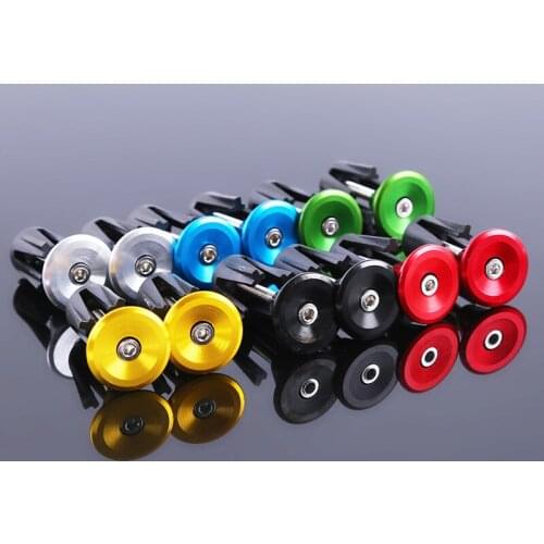 6 Colors 1 Pair Bicycle Handle Bar Cap End Plugs Bike Bicycle Aluminum Handlebar Grips Handle Bar Cap End Plugs Bicycle Parts
