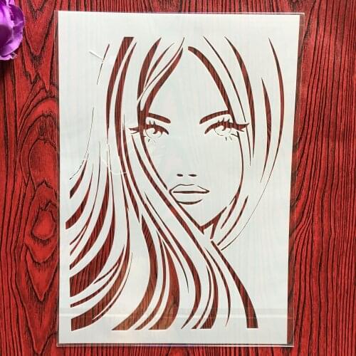 A4 29 * 21cm beauty Girl DIY Stencils Wall Painting Scrapbook Coloring Embossing Album Decorative Paper Card Template