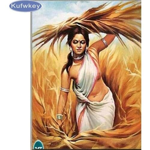 DIY 5D Diamond Embroidery Rhinestone square Diamond Painting Cross Stitch Kit Needlework Home Decor African women wall painting