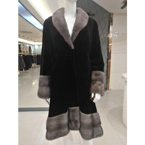 Free Shipping Genuine Mink Fur Jacket Real Mink Fur Coat Womens Mink Fur Jacket X-long Real Fur Garment Plus Size Winter Warm