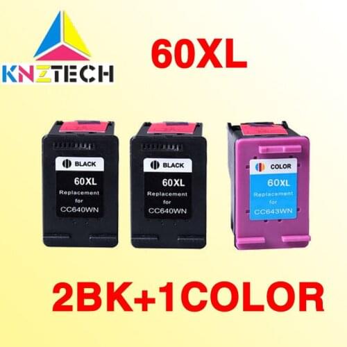 3PCS ink cartridges compatible for hp60 60XL Deskjet F4440 F4480 F4435 4500 F4580 5500 D5560 D110a F2430 ENVY120