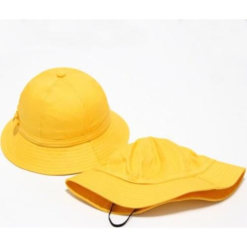 Childrens School Cpas Kindergarten Yellow Kids Child Bow Sun Hat Summer Beach Hat Bucket Cap for Boy Girl 1-10 Years Japan New