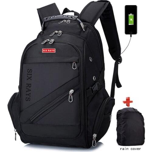 SIXRAYS Children School Bags USB Charging Fashion Business Casual Tourist Anti-theft Waterproof 15.6 Inch Laptop Men Backpack