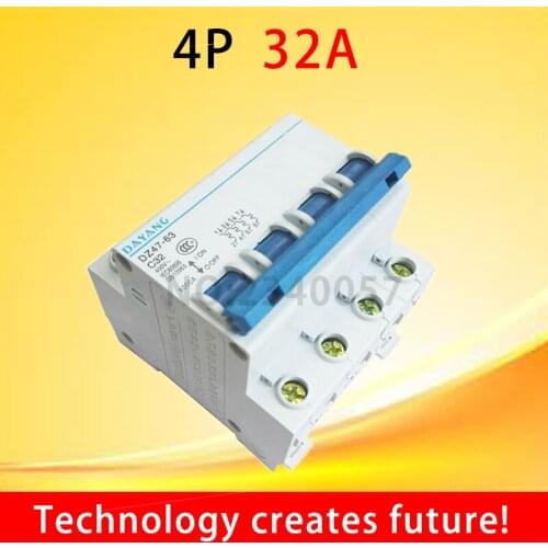 DZ47 4 pole 32A 400V~ C type mini circuit breaker mcb Circuit breaker