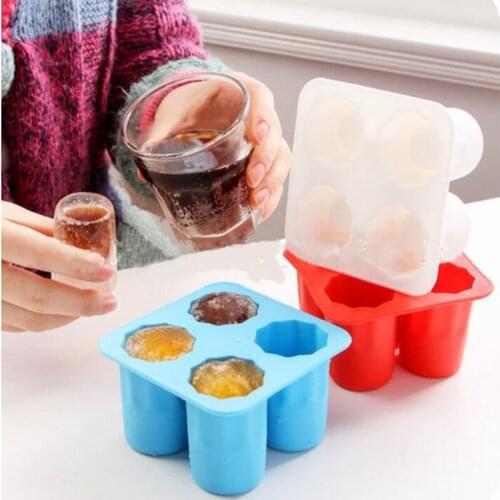 4 Cup Shape Ice Cup Mold Edible Cup Making Silicone Molds Ice Cube Tray Bar Party Beer Ice Drink Chocolate Mold Ice Cream Mold