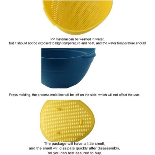 Creative Kitchen Strainer Colander Set Double Layer Large Contrast Color Plastic Washing Bowl Food Vegetable Fruits Drain N0PA