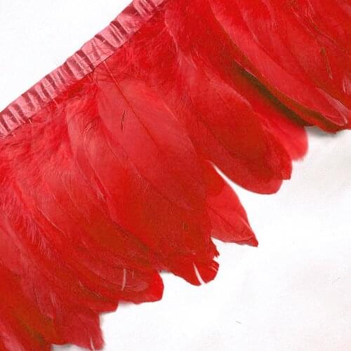 2 Meter 13-17cm Goose Feather Strip For Wedding Party Clothing Rooster Feather Trim Ribbons DIY Decoration