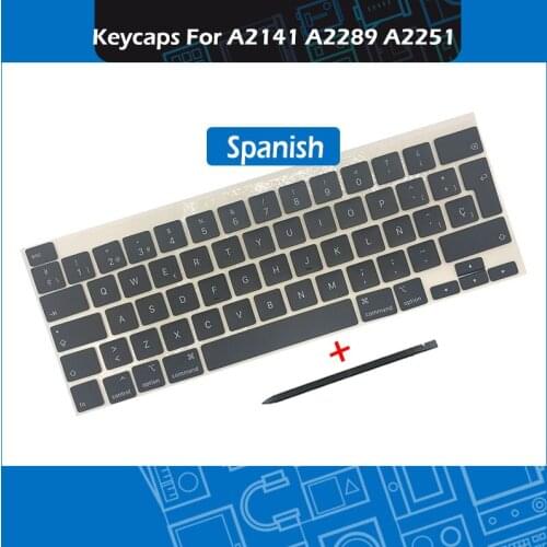 2019 2020 Laptop A2141 A2289 A2251 Spanish tecla Keycaps For Macbook Pro Retina 13" 16" Keys Key Cap Set Replacement