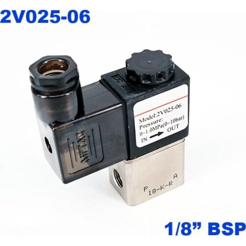 Pneumatic 1 Way 1 Position 2V025-06 1/8" bsp Air Directional Control Solenoid Valve AC220V DC24V 12V