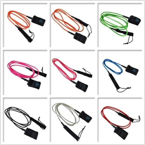 Surf “Yep Surf” Leash 6/7/8/9/12ft---7mm Straight Leash 6 colors destroy New Design Surfboard Leash 1pc