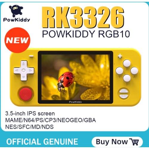 Powkiddy RK3326 RGB10 Retro Game Console Handheld Game Player 4000 Games 3.5inch IPS Screen Portable Pocket Handheld Game Player