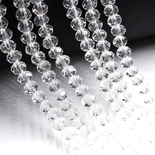 DIY Transparent 4mm 140pcs Faceted Round Faceted Crystal Glass Beads Loose Bead For DIY Jewelry Making