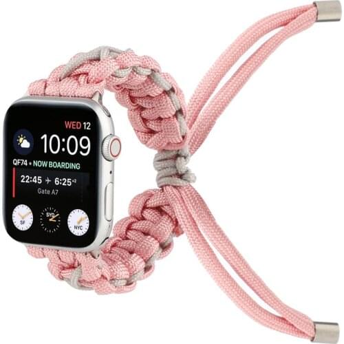 Fashion Nylon Braided Rope Bracelet For Apple Watch Band 38mm 40mm 42mm 44mm Watchbands Apple iWatch Strap Series 1 2 3 4 5