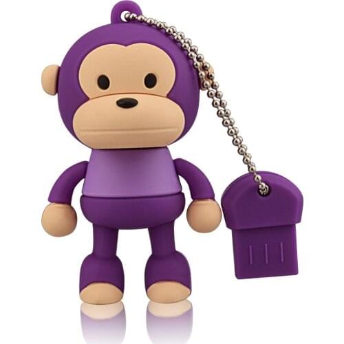 J-boxing Purple 64GB USB Flash Drive Funny Monkey Design Pendrive Memory Stick Women 16G 32G Thumb Drive for Computer Mac Tablet