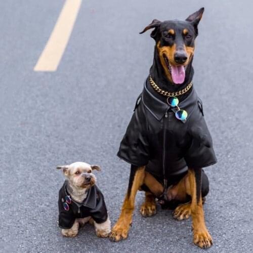 Waterproof Dog Clothes Leather Coat Winter Jacket For Small Medium Large Dogs Doberman Schnauzer French Bulldog Clothes SCC01
