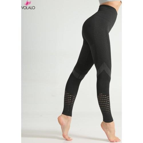High Waist Fitness Leggings Women Sexy Seamless Leggings Hollow Printed Workout Pants Push Up Slim Elasticity
