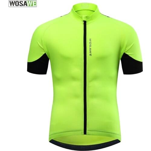 WOSAWE Mens Cycling Jersey Short Sleeves Breathable Cool Bicycle Bike Shirt Summer Quick Dry MTB Road Biking Jersey Men