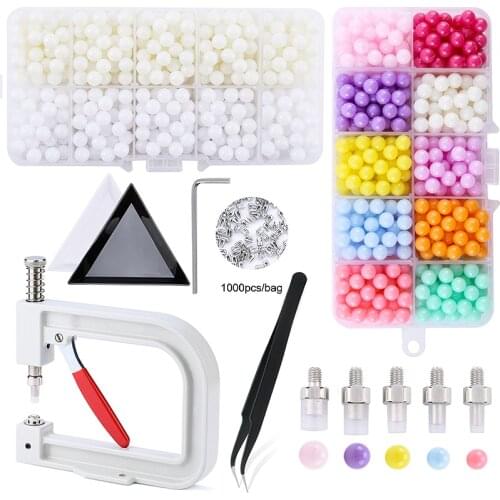 Pearl Setting Machine Tools/Crafts kids Manual Punching Handmade Beads Pearls Rivet Buttons for Hats/Shoes/Clothes Accessories