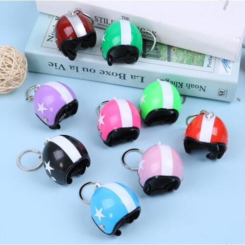 1Pc New Motorcycle Helmets Key chain Women Men Cute Safety Helmet Car Keychain Bags Hot Key Ring Gift Jewelry