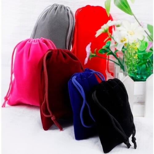 10 pcs/lot 5x7cm 7x9cm 9x12cm 10x15cm Coloful Velvet Pouches Jewelry Packaging Display Drawstring Packing Gift Bags & Pouches