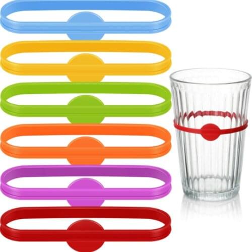 12pcs Beer Glass Cup Wine Glass Bottle Strip Tag Marker Glass Identifier Recognizer for Bar Party Home Use