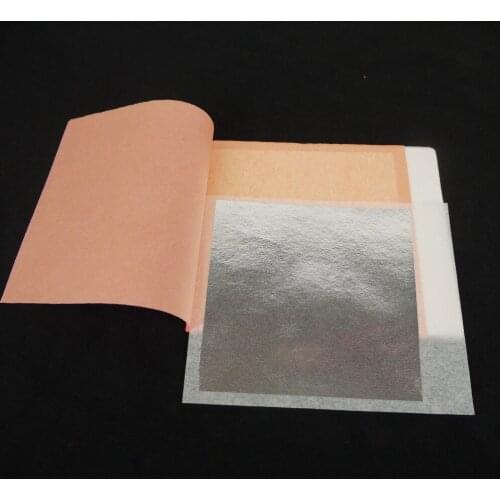 25 leaves per booklet 95X95mm Real Genuine Silver Leaf transfer silver leaf edible Silver leaf