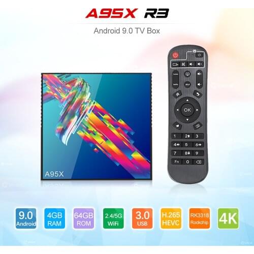 5pcs Android 9.0 TV Box A95X R3 RK3318 Smart TV Box 4GB 64GB USB3.0 Dual Wifi Google Play Netflix Youtube IPTV 4K Media Player