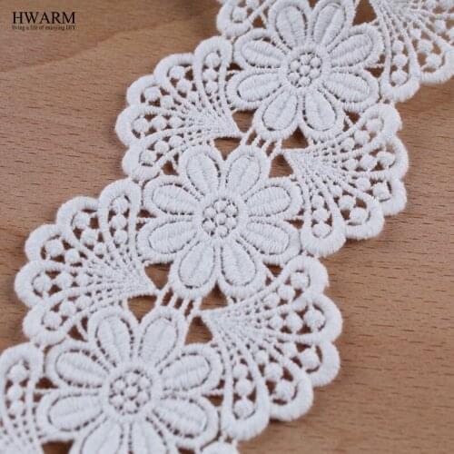 5yard Lace Fabric Wedding Decoration Small Flower Embroidery Cotton Trimmings For Clothing Dress Accessories Screen Arts Ribbon