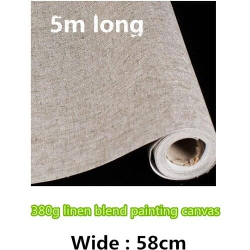 58cm Art fabric triple primed smooth texture linen blend art canvas fabric roll