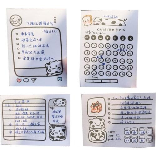 70 Sheets Sticky Note Cattle Shape Pattern Self-adhesive Student Supplies Pastable Memo Pad for Office