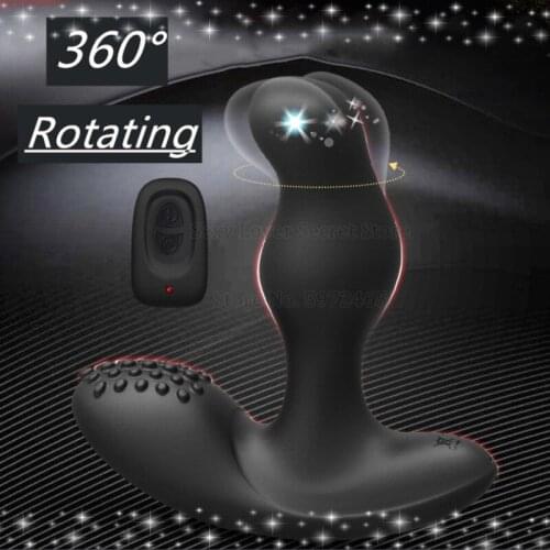 360°Rotating Anal Plug 3 Mode Rotation + 16 Mode Vibration Male Prostate Massager G-spot Stimulation Vibrator Sex Toy Man Woman