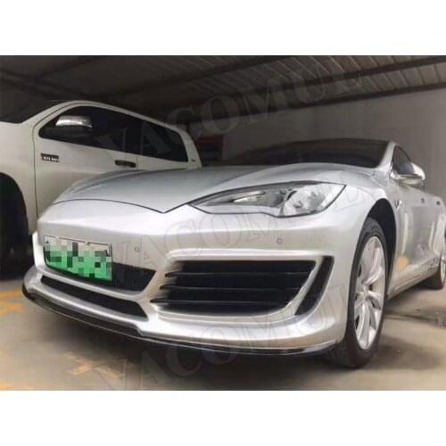 High quality FRP unpainted Front Bumper for Tesla Model S Sedan 4 Door 2017-2019 Head Bumper Body Kits Car Styling