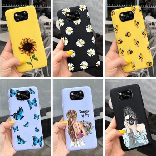 Poco X3 Case For Xiaomi Poco X3 NFC Case Soft Silicone Flower Back Cover For Xiaomi Poco X3 PocoX3 nfc X 3 Phone Cases 6.67 inch