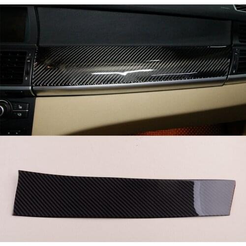 Carbon Fiber Black Car Dashboard Panel Cover Sticker Fit for BMW X5 X6 E70 E71 2008 2009 2010 2011 2012 2013 Left Hand Drive